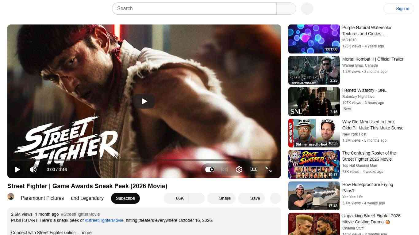 Street Fighter | Game Awards Sneak Peek (2026 Movie) - YouTube